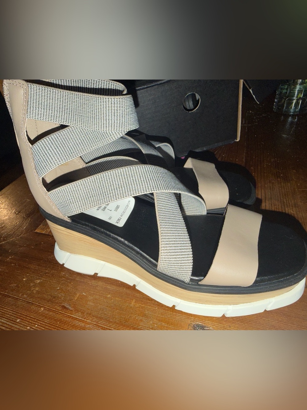 Sorel Joanie III Sport Strap Wedge Sandals Women’s Size 7 NWT Omega Taupe